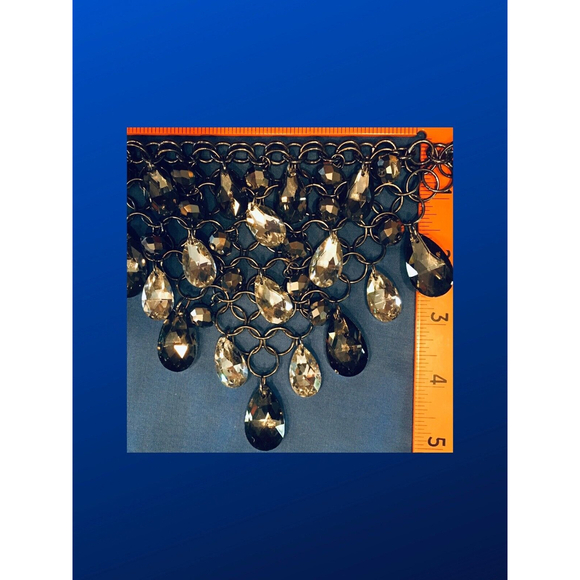 ALFANI Bohemian Faceted Crystal Teardrop BIB Necklace, Smokey Gray, NWOT - Picture 4 of 4